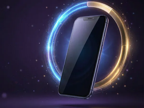 sportsbet.io + Smartphone surrounded by a blue light ring